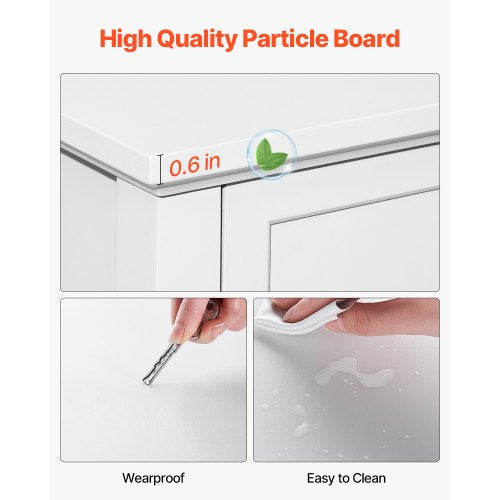 Wooden chest of drawers with 9 drawers, sliding drawers and anti-tip, white | EU