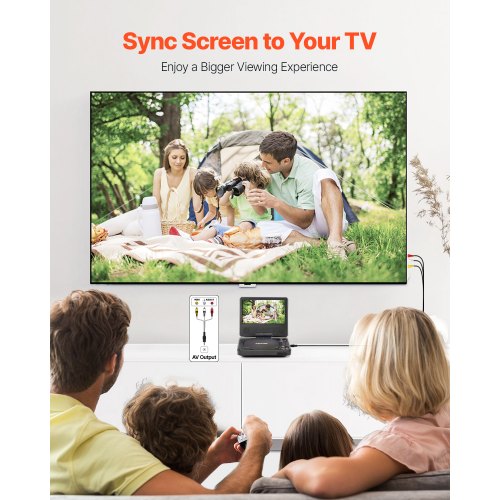 Tragbarer DVD-Player, 178 mm schwenkbarer Bildschirm, 4 Stunden eingebauter Akku