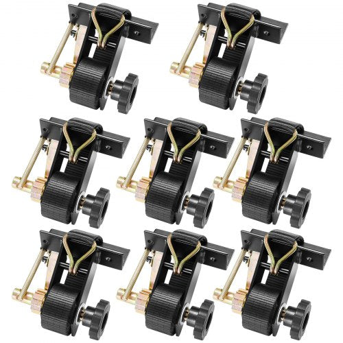 Ladder Rack Ratchet Straps, Black Square Tube Mount, 1.5 in Wide x 7.4 ft Long Black Ladder Rack Straps with Double J-Hooks, 500 lbs Load Heavy Duty, Cargo Buckle Lock Strap (8 Pack)