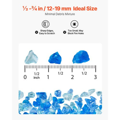10 LBS eldglas 3/4-tums eldstadsglasstenar för eldstad 3 färger |  EU