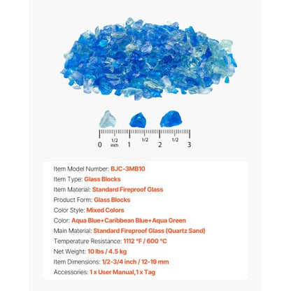 10 LBS eldglas 3/4-tums eldstadsglasstenar för eldstad 3 färger |  EU