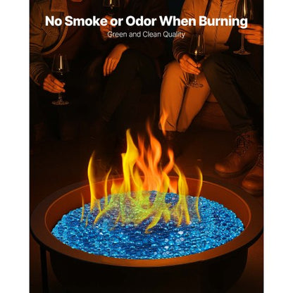 20 kg Feuerglas 3/4 Zoll Feuerglassteine ​​für Kamin Karibikblau | EU