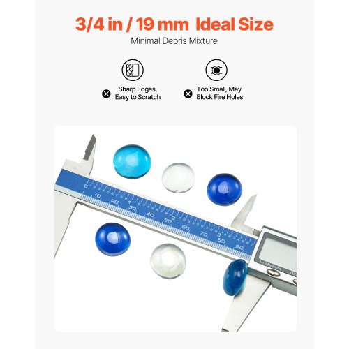 10LBS eldglas 3/4-tums runda eldstadsglasstenar för eldstad 3 färger |  EU