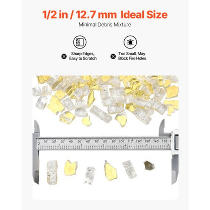 10 LBS eldglas 1/2-tums eldstadsglasstenar för eldstadsbord guld |  EU