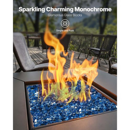 4.5 kg fire glass 1.25 cm fireplace glass stones for fireplace Pacific Blue | EU