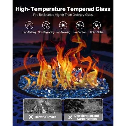 4.5 kg fire glass 1.25 cm fireplace glass stones for fireplace Pacific Blue | EU