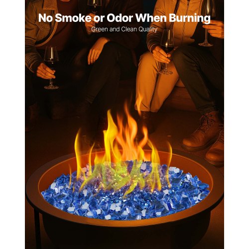 4,5 kg Feuerglas 1/4-Zoll Feuerglassteine ​​für Kamin, Kobaltblau | EU