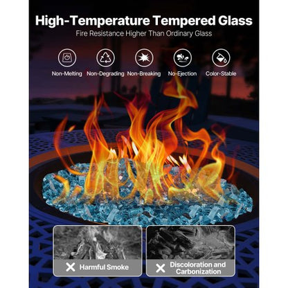 4,5 kg Feuerglas 1,25 cm Feuerglassteine ​​für Kamin Aqua blau | EU