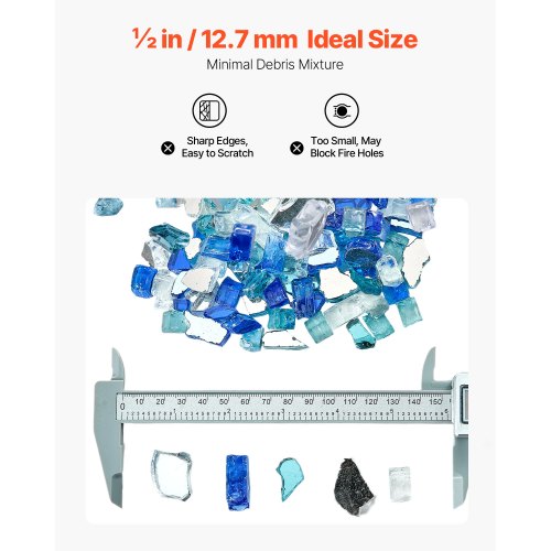 4,5 kg eldglas 1,25 cm eldstadsglasstenar för eldstad, 3 färger |  EU