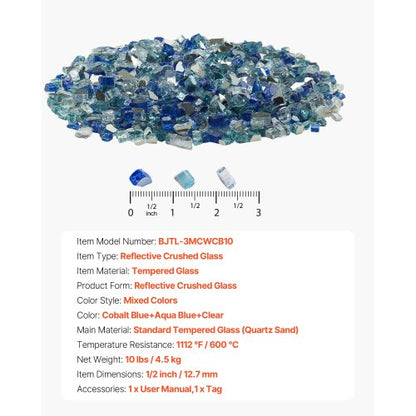 4,5 kg eldglas 1,25 cm eldstadsglasstenar för eldstad, 3 färger |  EU