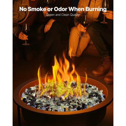 4,5 kg Feuerglas 1,25 cm Feuersteine ​​für Kamin, Kupfer, Gold, Klar | EU