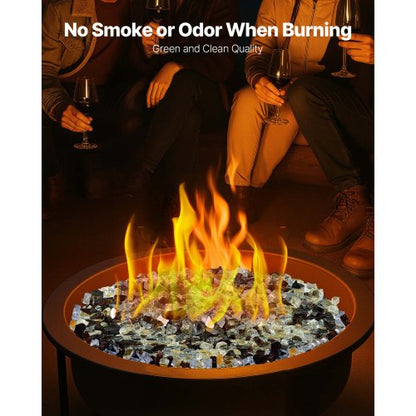 4,5 kg Feuerglas 1,25 cm Feuersteine ​​für Kamin, Kupfer, Gold, Klar | EU