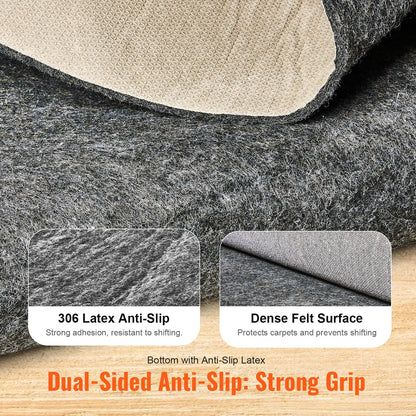 Non-slip carpet gripper 9' x 12' carpet mat 0.24" thick for all floors