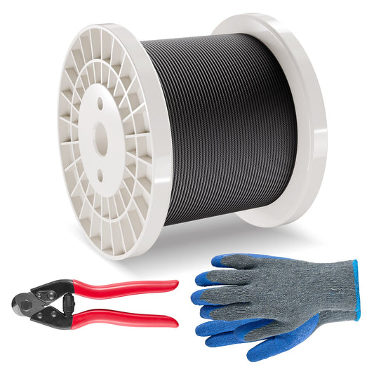 T316 kabel av rostfritt stål 1/8" 7x7 stålvajer 500 fot kabelräcke