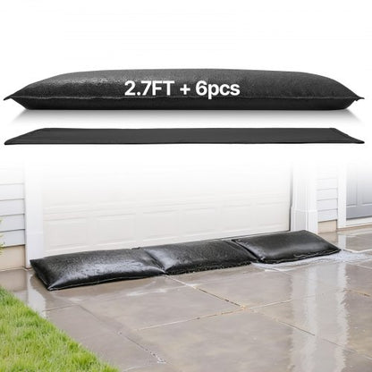 Flood Barrier, 6 Pack, 2.7 x 1.4 ft Flood Bags Activated by Water, Reusable Water Absorbent Barrier, Sandless Sandbags Blockage, Flooding Prevention Bags for Home, Doorways, Basement, Garage