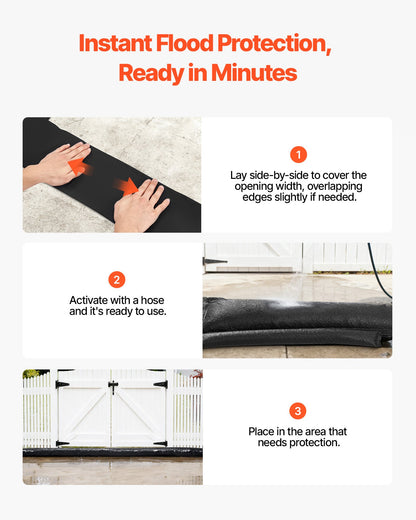 Flood Barrier, 8 Pack, 1.6 x 1.4 ft Flood Bags Activated by Water, Reusable Water Absorbent Barrier, Sandless Sandbags Blockage, Flooding Prevention Bags for Home, Doorway, Basement, Garage