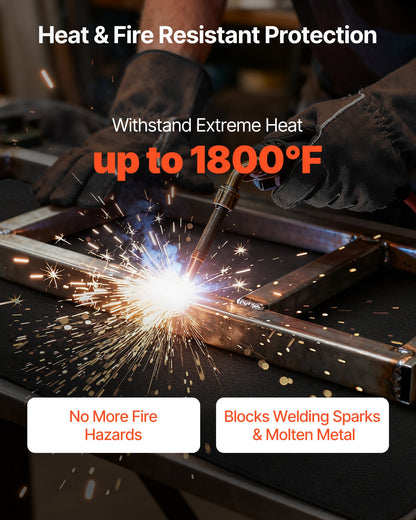 Carbon Felt Welding Blankets, 2-Pack 20" x 36" Flame Retardant Welding Blanket, Up to 1800°F Heat Resistant Safety Protection Blanket, 3.5mm Thickened Carbon Fiber Fireproof Insulation Mat Pad