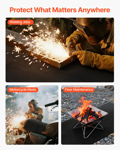 Carbon Felt Welding Blankets, 2-Pack 20" x 36" Flame Retardant Welding Blanket, Up to 1800°F Heat Resistant Safety Protection Blanket, 3.5mm Thickened Carbon Fiber Fireproof Insulation Mat Pad