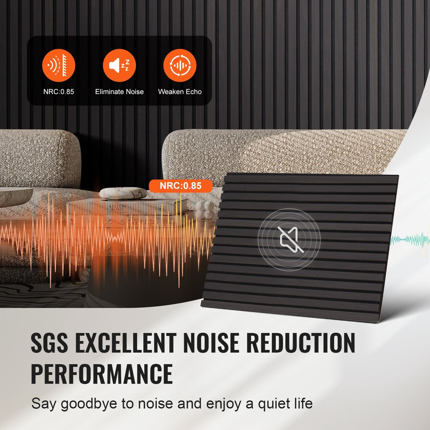 Holzlamellen Akustikpaneele 23,6 x 47,2 Zoll für moderne Wanddekoration Schwarzeiche