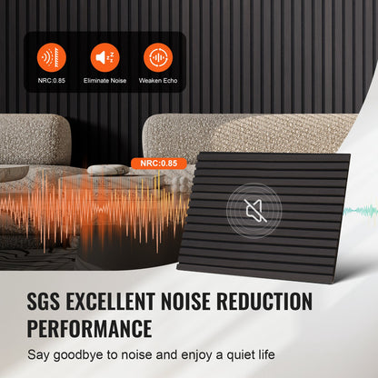 Holzlamellen Akustikpaneele 23,6 x 47,2 Zoll für moderne Wanddekoration Schwarzeiche