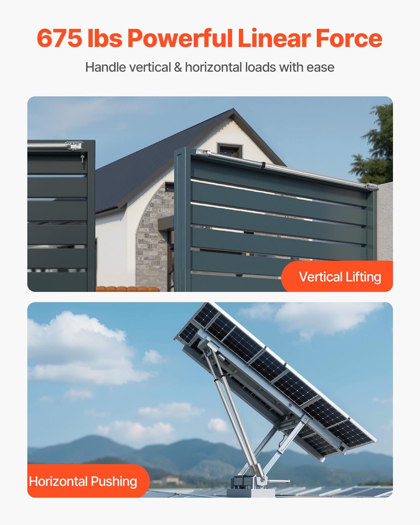 12V Linear Actuator, 40 Inch IP65 Waterproof Linear Actuator, 675lbs/3000N 0.2"/s Motion Actuators with Mounting Bracket for Outdoor Use