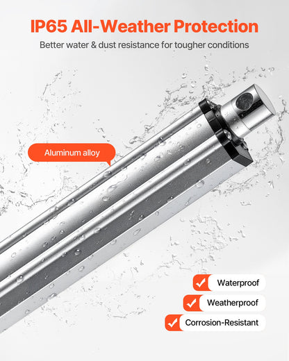 12V Linear Actuator, 40 Inch IP65 Waterproof Linear Actuator, 675lbs/3000N 0.2"/s Motion Actuators with Mounting Bracket for Outdoor Use