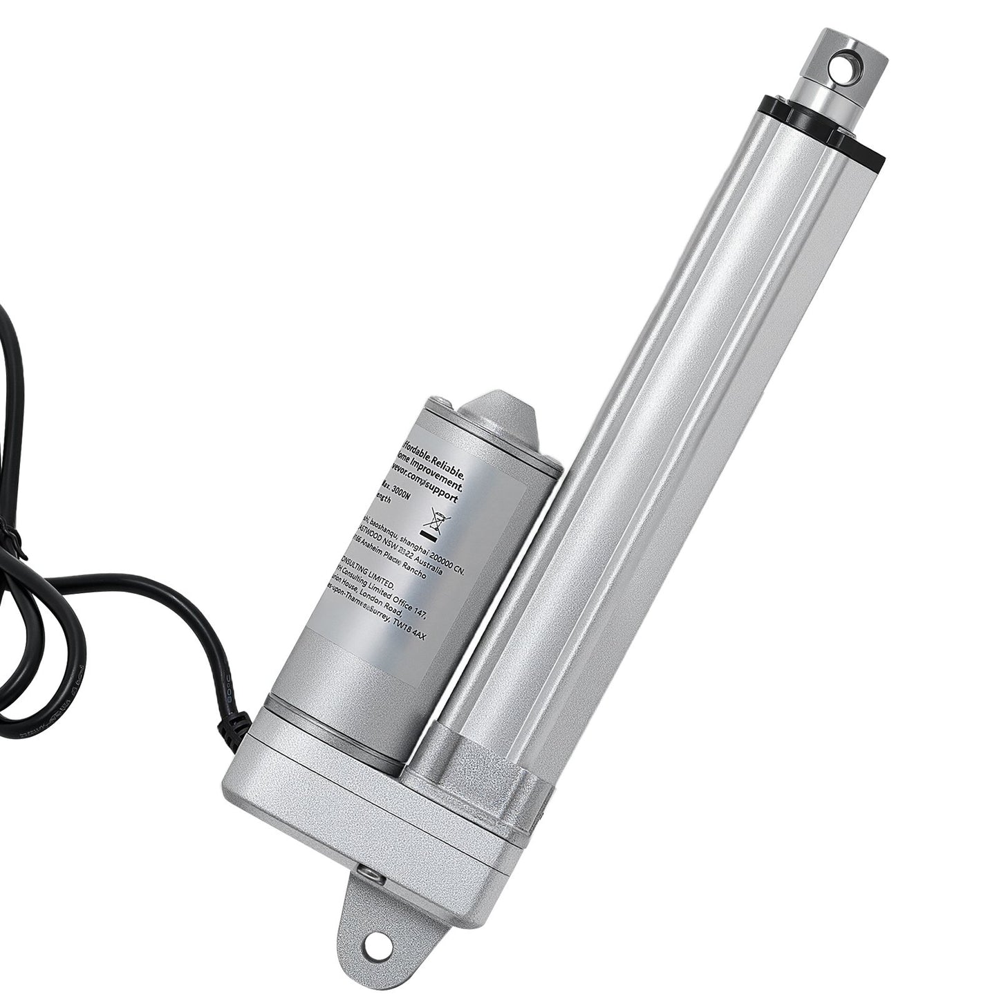 12V Linear Actuator, 4 Inch IP65 Waterproof Linear Actuator, 675lbs/3000N 0.2"/s Motion Actuators with Mounting Brackets for Outdoor Use