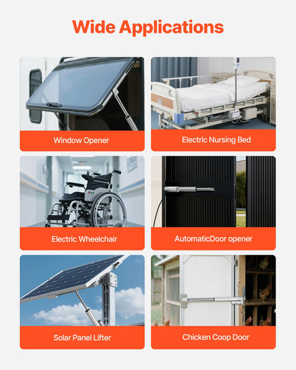 12V Linear Actuator, 6 Inch IP65 Waterproof Linear Actuator, 675lbs/3000N 0.2"/s Motion Actuators with Mounting Brackets for Outdoor Use