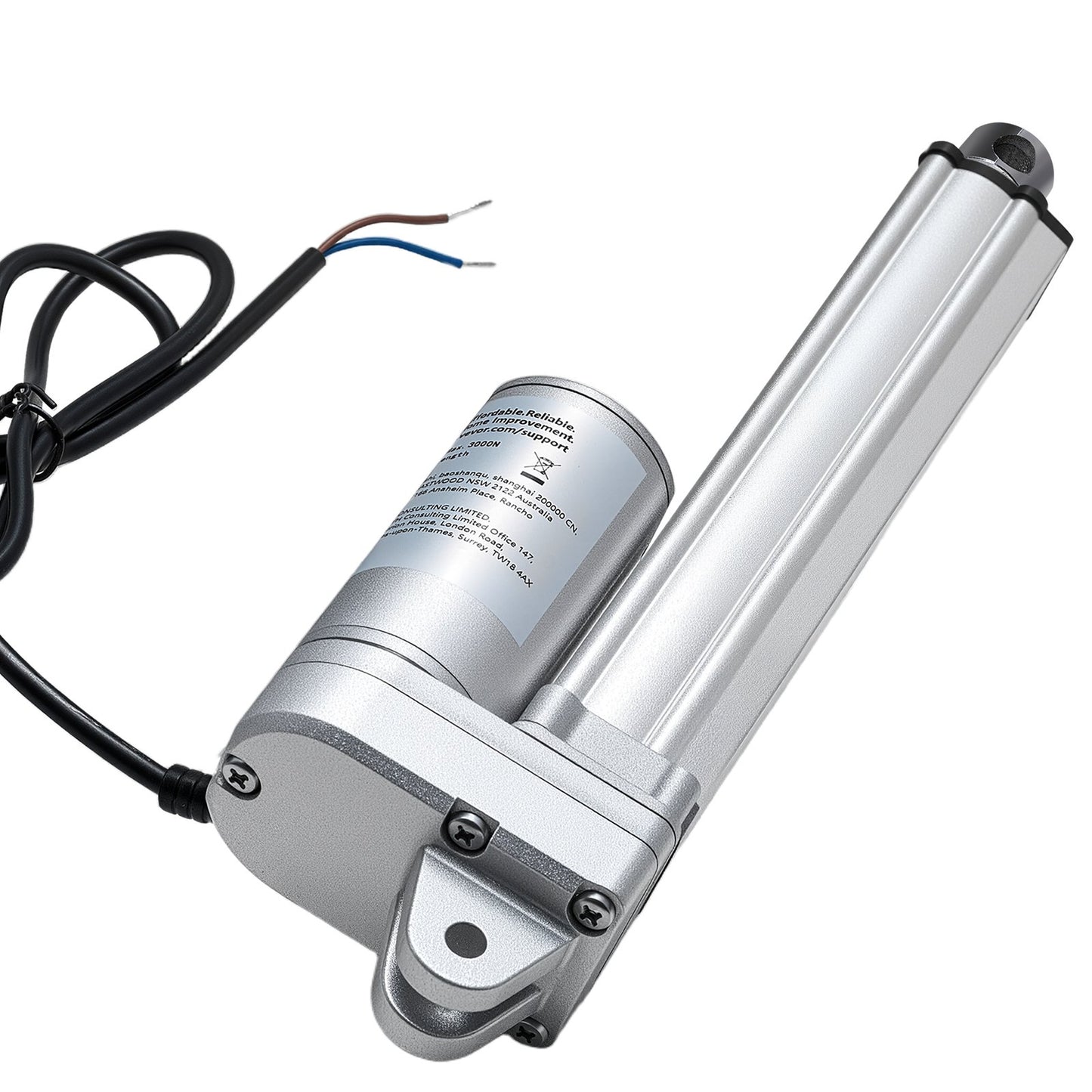 12V Linear Actuator, 6 Inch IP65 Waterproof Linear Actuator, 675lbs/3000N 0.2"/s Motion Actuators with Mounting Brackets for Outdoor Use