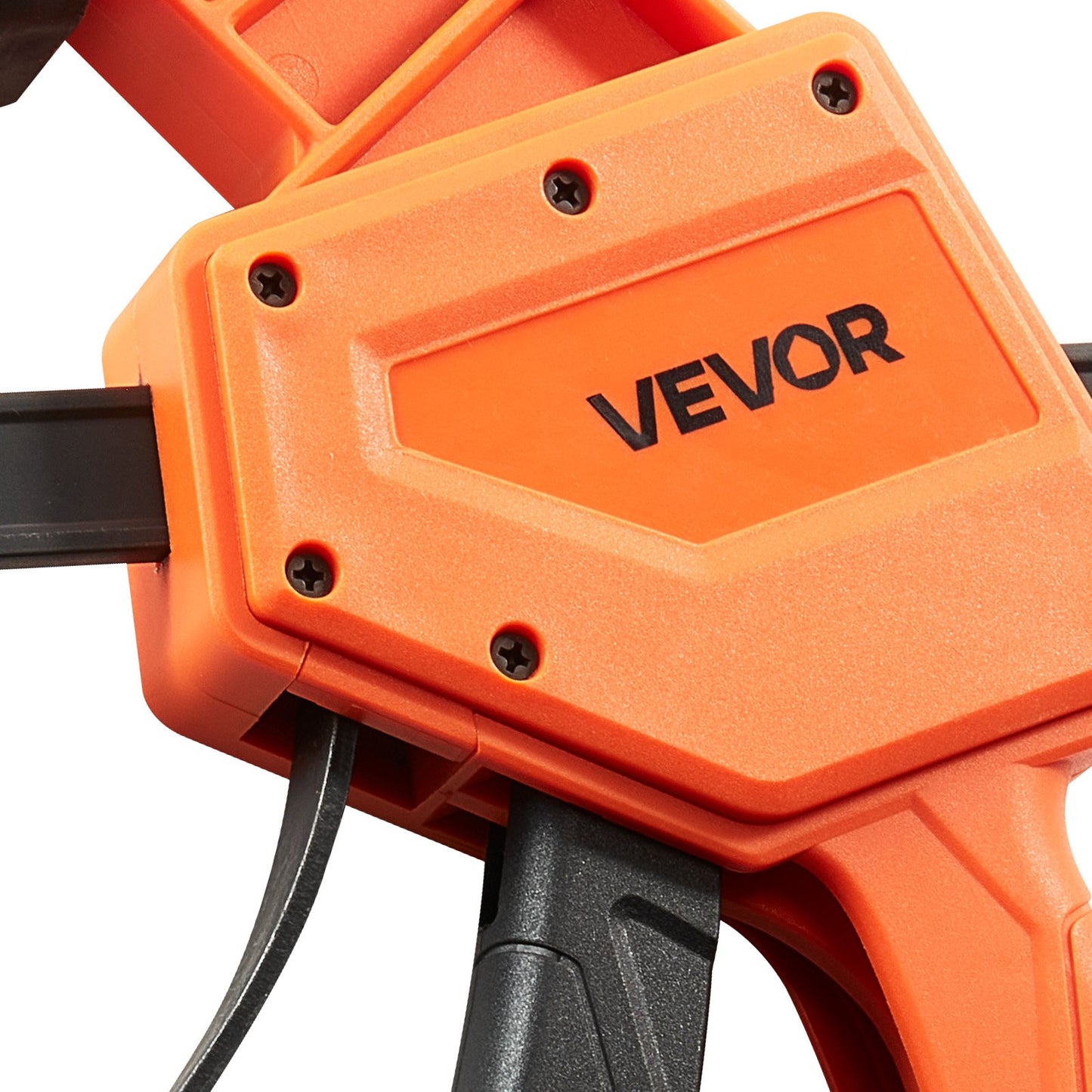 Bar Clamps for Woodworking, 2-Pack 12 inch One-Handed Clamp/Spreader, Quick-Grip F-Clamp with 340 lbs Load Limit, Premium Plastic and Carbon Steel, for Woodworking Metal working, Orange + Black