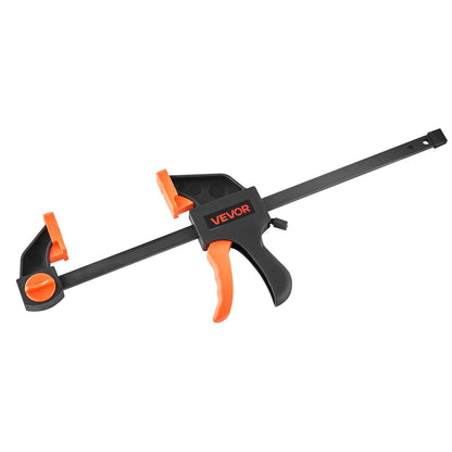 Bar Clamps for Woodworking, 2-Pack 12 inch and 2-Pack 6 inch, One-Handed Clamp/Spreader, Quick-Grip F-Clamp with 154 lbs Load Limit, Premium Plastic and Steel, for Woodworking Metal working