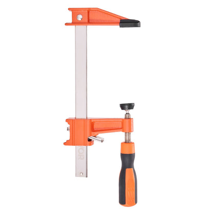 Bar Clamps for Woodworking, 2-Pack 6 inch and 2-Pack 12 inch, Lockable F-Clamp with 600 lbs Load Limit, 2-1/2 inch Depth, Cast Iron and Carbon Steel, Wood Clamps for Woodworking Metal Working