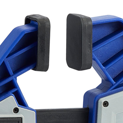 Bar Clamps for Woodworking, 2-Pack 24 inch One-Handed Clamp/Spreader, Quick-Grip F-Clamp with 340 lbs Load Limit, Premium Plastic and Carbon Steel, for Woodworking Metal working, Blue + Black