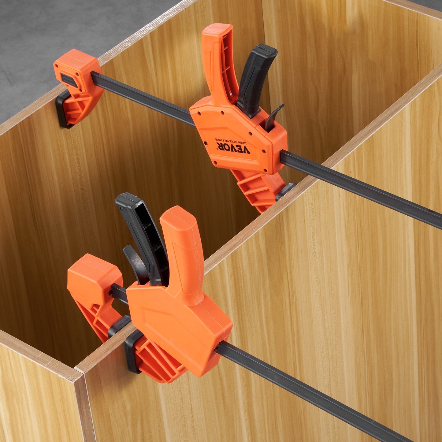 Bar Clamps for Woodworking, 2-Pack 24" One-Handed Clamp/Spreader, Quick-Change F Clamp with 300 lbs Load Limit, High-strength Plastic and Carbon Steel, Wood Clamps for Woodworking Metal Working