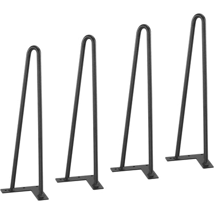 406,4 mm Haarnadel-Möbelbeine, DIY-Metallprojekte für Nachttische, Couchtische, Schreibtische, 226,8 kg Tragkraft mit Gummi-Bodenschonern, Hochleistungsmetall, stabile moderne Tischbeine, 4 Stück.
