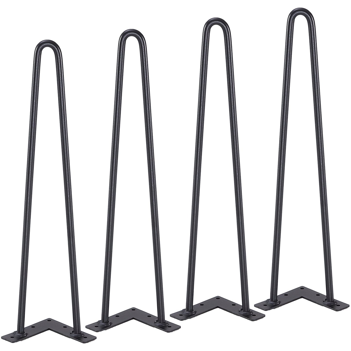 482,6 MM hårnålsmöbelben, gör-det-själv-projekt i metall för nattduksbord, soffbord, skrivbord, 226,8 kg belastningskapacitet med golvskydd av gummi, tunga metall, robusta moderna bordsben, 4 st.