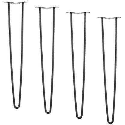 711.2 MM Hairpin Furniture Legs, DIY Metal Projects for Nightstands, Coffee Tables, Desks, 226.8 kg Load Capacity with Rubber Floor Protectors, Heavy Duty Metal, Sturdy Modern Table Legs, 4 Pcs.