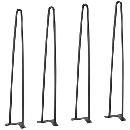 711.2 MM Hairpin Furniture Legs, DIY Metal Projects for Nightstands, Coffee Tables, Desks, 226.8 kg Load Capacity with Rubber Floor Protectors, Heavy Duty Metal, Sturdy Modern Table Legs, 4 Pcs.