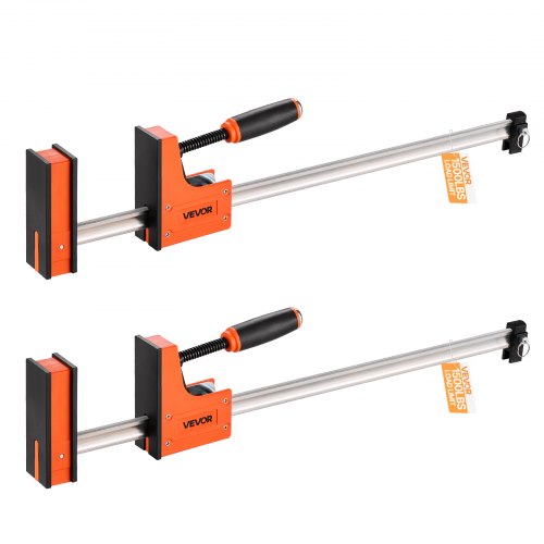 Bar Clamps for Woodworking, 2-Pack 30 inch Parallel Clamp Set, F-Clamp with 1500 lbs Load Limit, Even Pressure, High-strength Plastic and Carbon Steel, for Woodworking Metal Working, Orange
