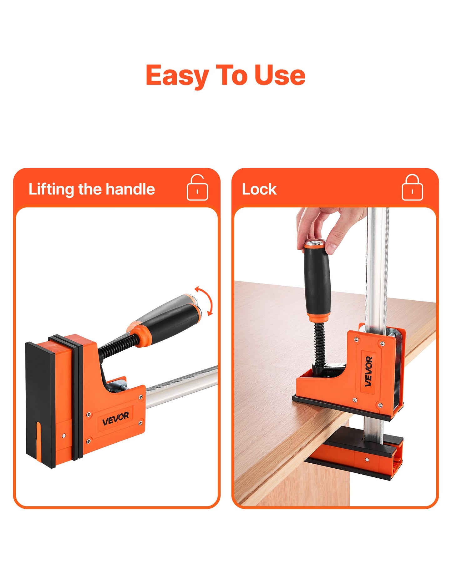 Bar Clamps for Woodworking, 2-Pack 30 inch Parallel Clamp Set, F-Clamp with 1500 lbs Load Limit, Even Pressure, High-strength Plastic and Carbon Steel, for Woodworking Metal Working, Orange