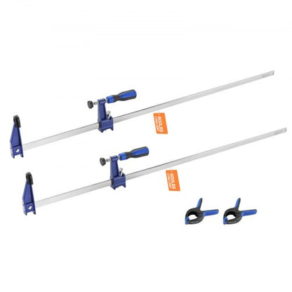 Bar Clamps for Woodworking, 2-Pack 36 inch Opening, Lockable F-Clamp with 600 lbs Load Limit, 2-1/2 inch Depth, Cast Iron and Carbon Steel, Easy to Use, Wood Clamps for Woodworking Metal Working