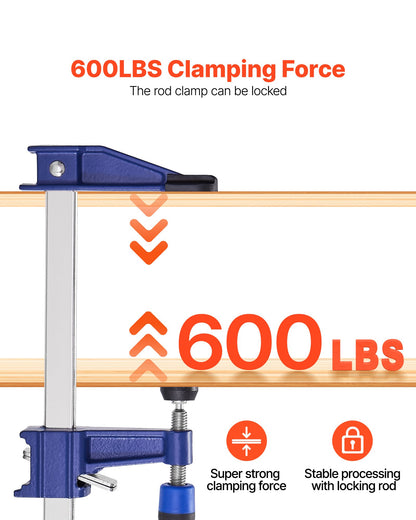 Bar Clamps for Woodworking, 2-Pack 36 inch Opening, Lockable F-Clamp with 600 lbs Load Limit, 2-1/2 inch Depth, Cast Iron and Carbon Steel, Easy to Use, Wood Clamps for Woodworking Metal Working