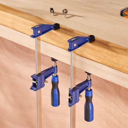 Bar Clamps for Woodworking, 2-Pack 36 inch Opening, Lockable F-Clamp with 600 lbs Load Limit, 2-1/2 inch Depth, Cast Iron and Carbon Steel, Easy to Use, Wood Clamps for Woodworking Metal Working