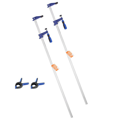 Bar Clamps for Woodworking, 2-Pack 36 inch Opening, Lockable F-Clamp with 600 lbs Load Limit, 2-1/2 inch Depth, Cast Iron and Carbon Steel, Easy to Use, Wood Clamps for Woodworking Metal Working