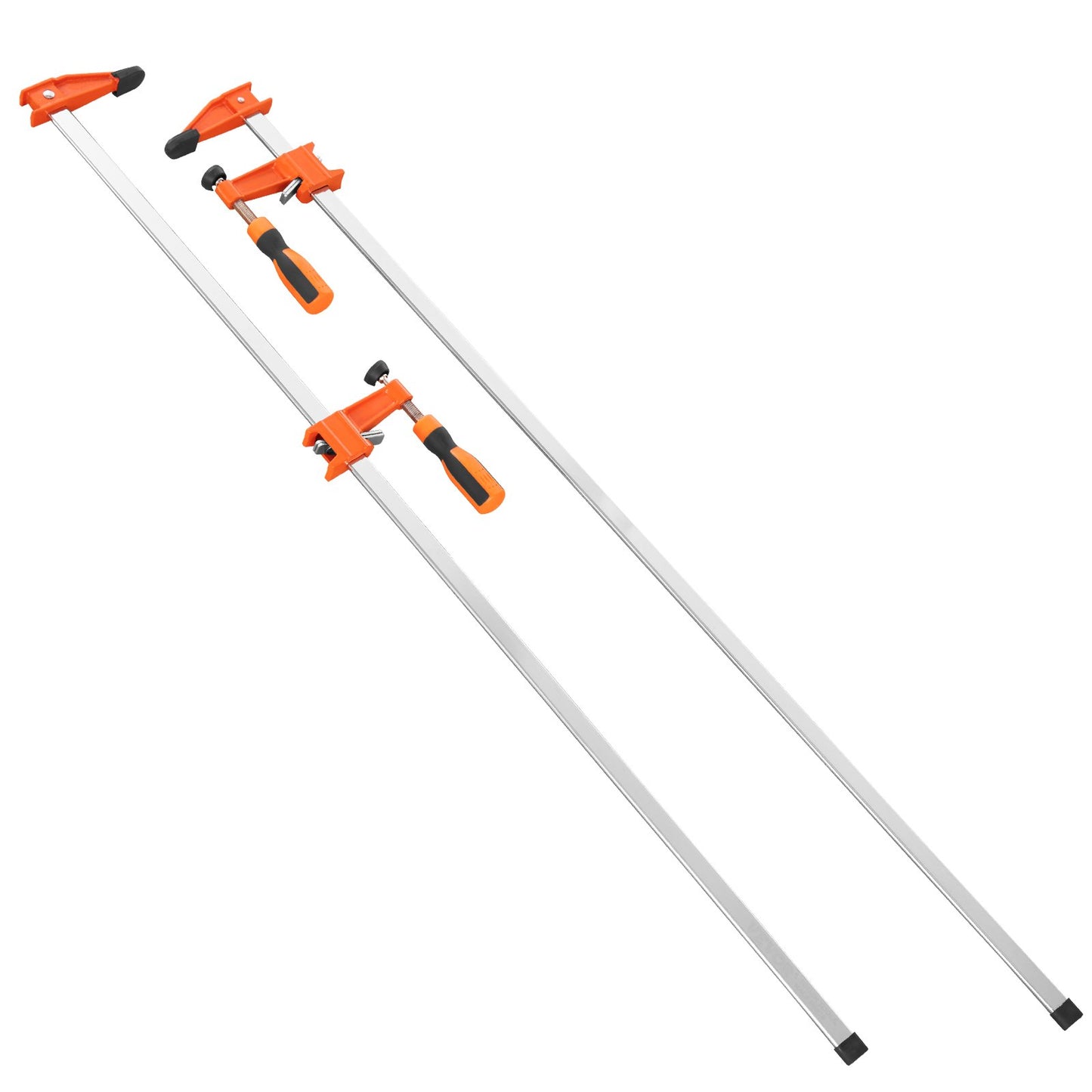 Stangenklemmen für die Holzbearbeitung, 2er-Pack, 91,4 cm Klemme/Spreizer, Schnellwechselklemme, F-Klemme mit 272,4 kg Belastungsgrenze, 6,3 cm Halstiefe, Gusseisen und Kohlenstoffstahl, Holzklemmen für die Holz- und Metallbearbeitung