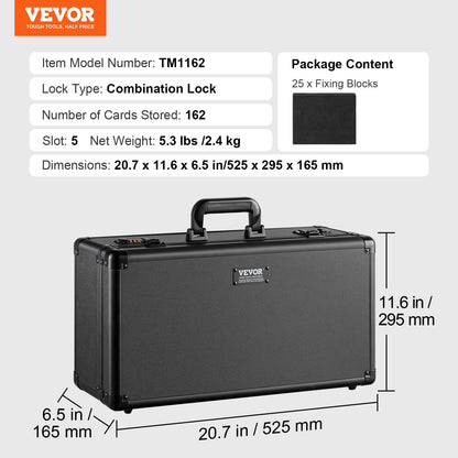 162 PSA graderad kortförvaringslåda 5 fack Sportkorthållare Fodral kodat lås