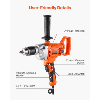 Borrmixer 1100W 0-850 RPM Sladdansluten elektrisk borrmixerset Blandningsborrar |  EU
