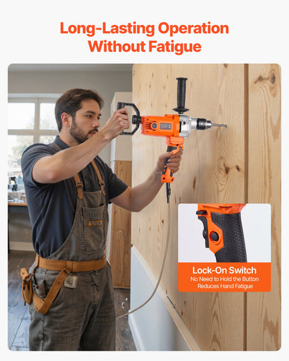 Drill Mixer, 5/8 inch Corded Electric Drill Mixer Set, 0-750RPM 5.63A Mixing Drills, Mixing Drills Machine with D-Handle for Drilling & Blending, Handheld Cement Mixers for Fodder, Paint, Cement