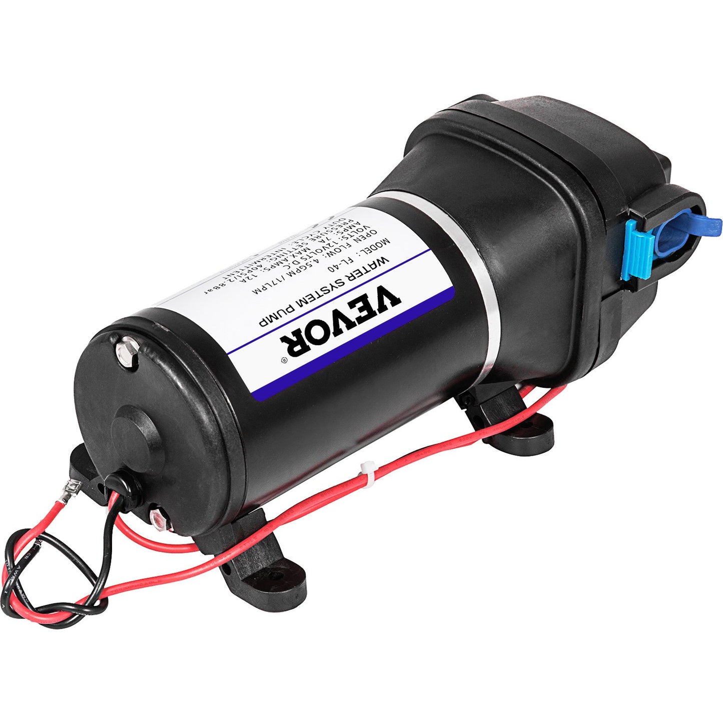 Wasserdruck-Membranpumpe, 12 V FL-40 Hochdruck-Membranwasserpumpe, 40 PSI automatische selbstansaugende Wasserpumpe, 17 l/min Nebelverstärker-Membranpumpe für Wohnwagen, Boot, Wohnmobil, Garten