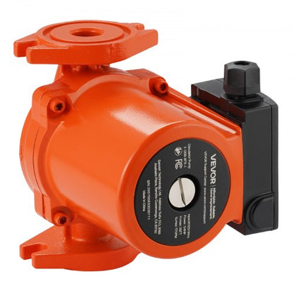 F-009-BF5-J Cast Iron Circulator Pump, 17 GPM, AC 120V 35 ft Hot Water Recirculating Circulation Pump, 3/4-Inch Flange Connection, 3-Speed Adjustment, Quiet Operation, for Home Heating System